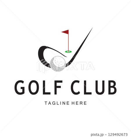 Golf ball logo, Golf design stick logo, logo for professional golf team, golf club, tournament, golf store business, golf course, event 129492673