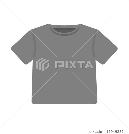 Tシャツ(ダークグレー) 服 前面 イラスト Tシャツ(ダークグレー) 服 前面 イラスト 129492824