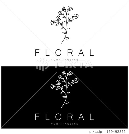 Elegant floral and leaf frame. Delicate botanical vector illustration for labels, spas, corporate identity, and wedding invitations 129492853