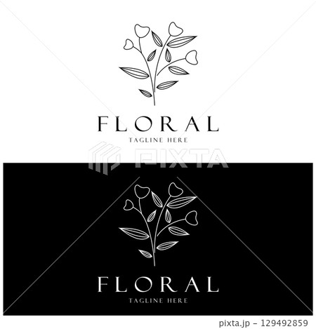 Elegant floral and leaf frame. Delicate botanical vector illustration for labels, spas, corporate identity, and wedding invitations 129492859