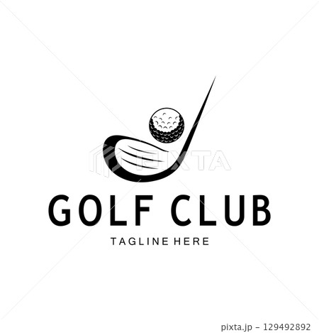Golf ball logo, Golf design stick logo, logo for professional golf team, golf club, tournament, golf store business, golf course, event 129492892