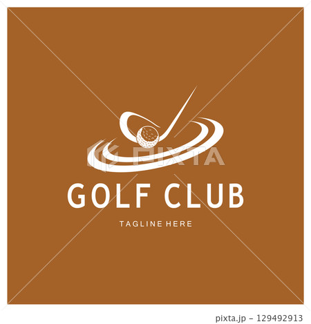 Golf ball logo, Golf design stick logo, logo for professional golf team, golf club, tournament, golf store business, golf course, event 129492913