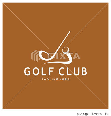Golf ball logo, Golf design stick logo, logo for professional golf team, golf club, tournament, golf store business, golf course, event 129492919