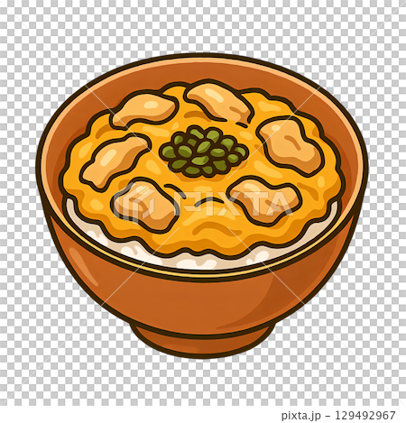 親子丼的簡單剪紙插圖 親子丼的簡單剪紙插圖 129492967