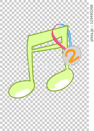 A musical note with a medal A musical note with a medal 129493266