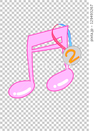 メダルをかけた音符 メダルをかけた音符 129493267