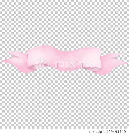 Watercolor hand drawn birthday themed message ribbon 129493340