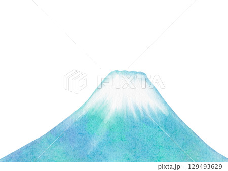水彩で描いた富士山のイラスト 129493629