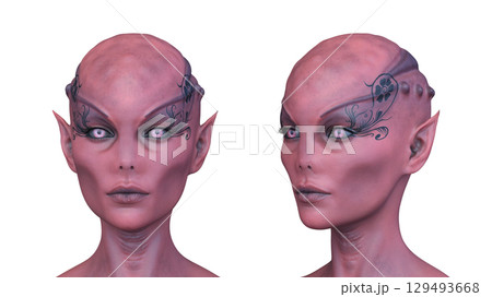 女性エイリアンの顔 129493668