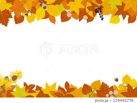 紅葉の上下フレーム 紅葉の上下フレーム 129493776