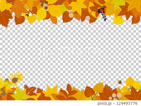 紅葉の上下フレーム 紅葉の上下フレーム 129493776