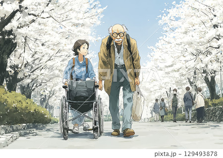 春の散歩支援 129493878