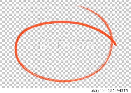 Red pencil highlight circle mark isolated on transparent background Red pencil highlight circle mark isolated on transparent background 129494316