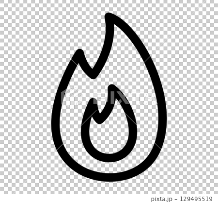 Simple fire icon flame burning hot heat fire passion flammable burning ignition mark motivation 129495519