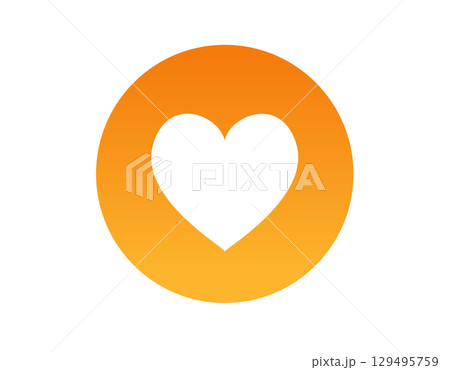 Gradient orange social media love heart modern symbol icon Gradient orange social media love heart modern symbol icon 129495759