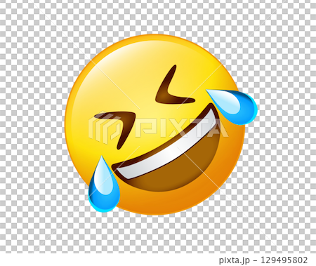 Yellow rolling on the floor laughing out loud face icon with closed eyes and blue tears Yellow rolling on the floor laughing out loud face icon with closed eyes and blue tears 129495802