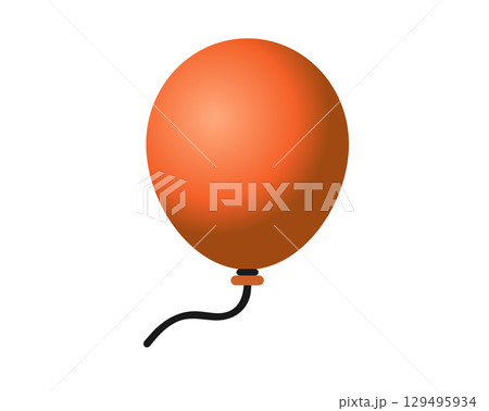 Gradient orange air balloon on string icon, congratulations, celebrate happy halloween, birthday 129495934