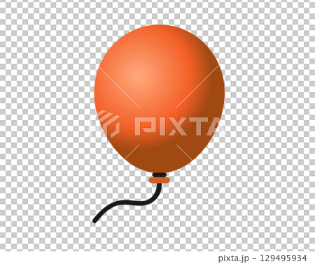 Gradient orange air balloon on string icon, congratulations, celebrate happy halloween, birthday 129495934