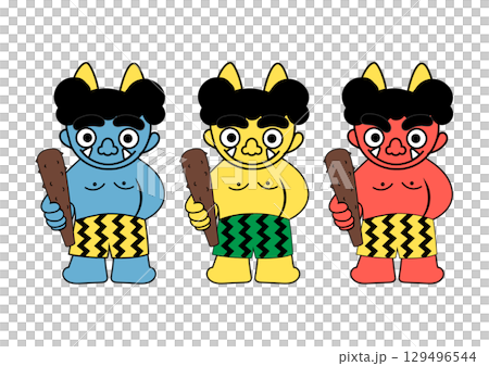 三色惡魔的插圖 129496544