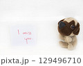 i miss you message card handwriting with dog toy  129496710