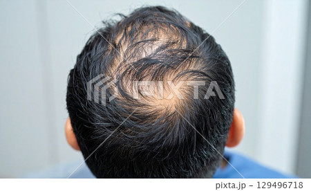 男性の髪の薄毛と頭皮のクローズアップ3DCGイラスト 男性の髪の薄毛と頭皮のクローズアップ3DCGイラスト 129496718