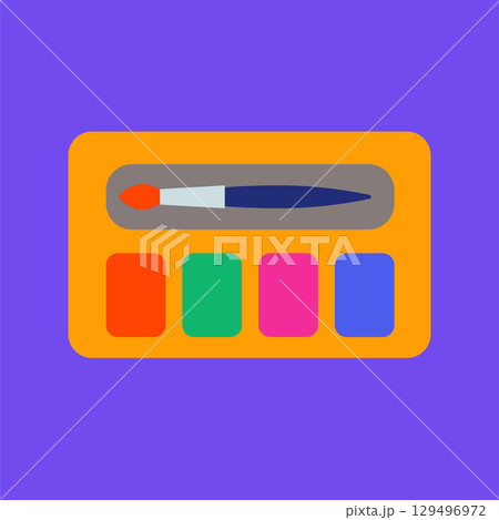 Bright Paint Palette Vector Illustration 129496972