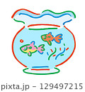 金魚が泳いでいるイラスト 129497215