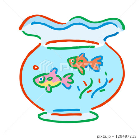 金魚が泳いでいるイラスト 金魚が泳いでいるイラスト 129497215