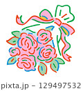 カラフルなバラの花束 129497532