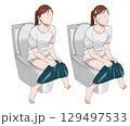 トイレをする女性セット 129497533