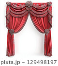 Luxurious Red Drapery with Elegant Embellishments and Detailed Styling for Sophisticated Interiors 129498197