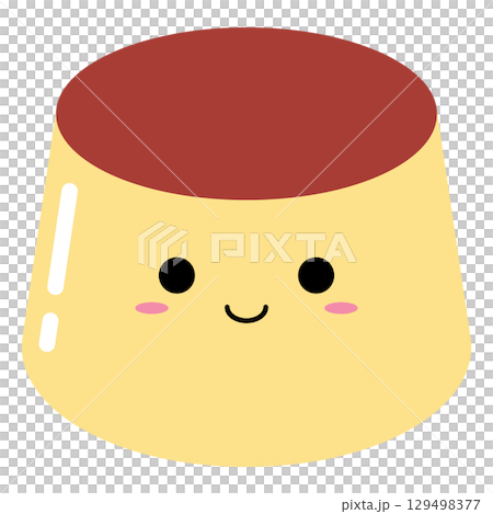 可愛いプリンのイラスト 129498377