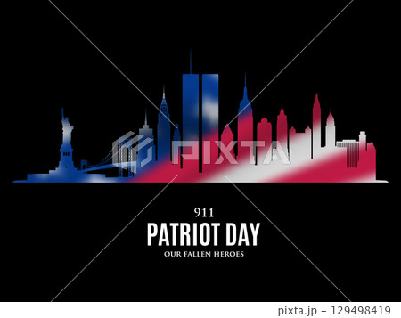 Patriot Day, Skyline silhouette featuring Twin Towers 129498419