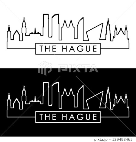 The Hague skyline. Linear style. 129498463