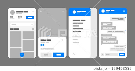 Mobile app concept. Flowchart with UI elements. Mobile app concept. Flowchart with UI elements. 129498553