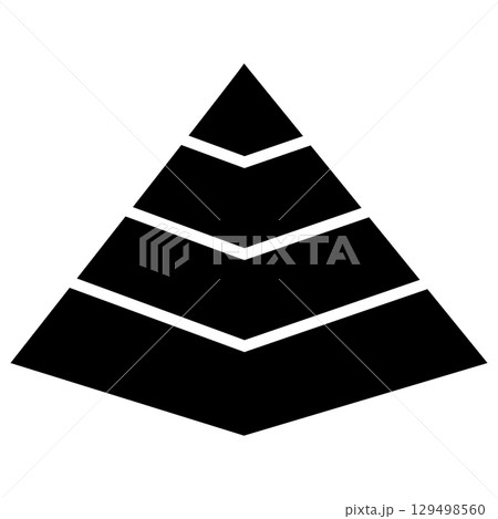 Pyramid chart icon. Pyramid infographic sign. Triangle hierarchy data segments collection symbol. flat style. Pyramid chart icon. Pyramid infographic sign. Triangle hierarchy data segments collection symbol. flat style. 129498560