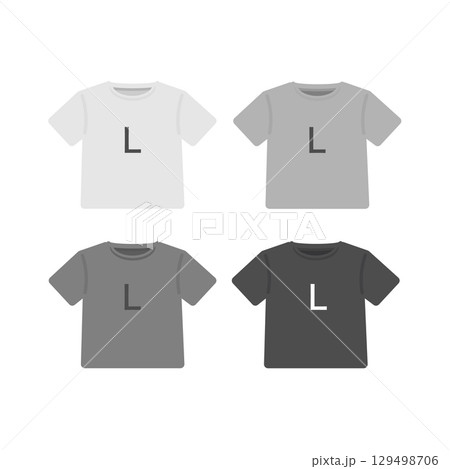 Tシャツ 服 サイズ表記(L) イラストセット Tシャツ 服 サイズ表記(L) イラストセット 129498706