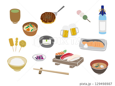 日本食イラストセット 129498987