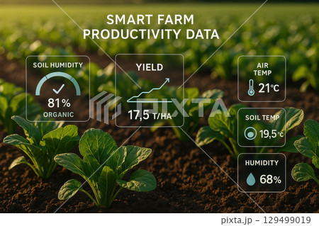 Smart farming uses ai in agriculture to monitor crop health and soil humidity for sustainable agricultural productivity and yield improvement with advanced technology in smart farm systems Smart farming uses ai in agriculture to monitor crop health and soil humidity for sustainable agricultural productivity and yield improvement with advanced technology in smart farm systems 129499019