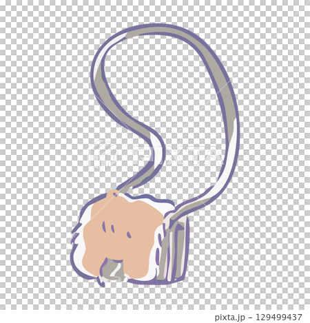 Illustration of a fur shoulder bag 129499437