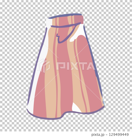 冬用ストライプ柄スカートのイラスト 129499449