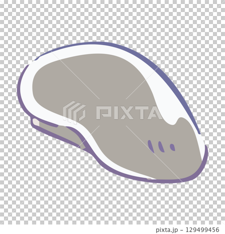 グレーのベレー帽のイラスト 129499456