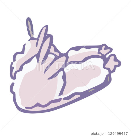うさ耳付き冬用ルームシューズのイラスト 129499457