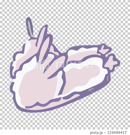 うさ耳付き冬用ルームシューズのイラスト 129499457