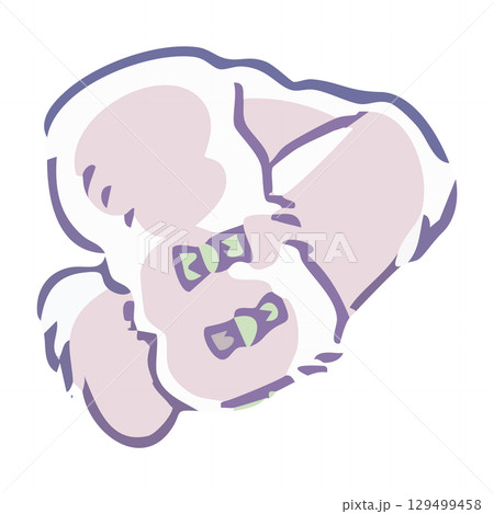 ファー付きティペットのイラスト 129499458