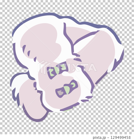 ファー付きティペットのイラスト 129499458