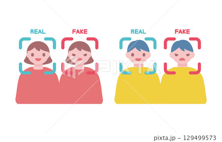 人の表情のディープフェイク画像 129499573