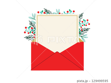 可愛いクリスマスの手紙フレーム 129499595