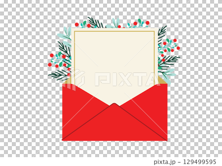 Cute Christmas letter frame Cute Christmas letter frame 129499595