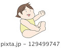 元気で健康そうな赤ちゃんのシンプルなイラスト 129499747
